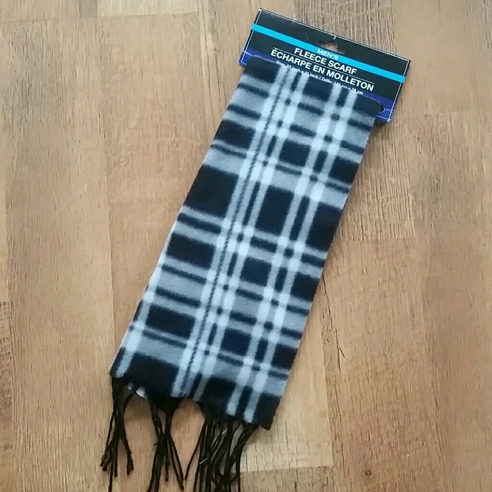 NWT Black & White‎ Stripe Plaid Men's Scarf